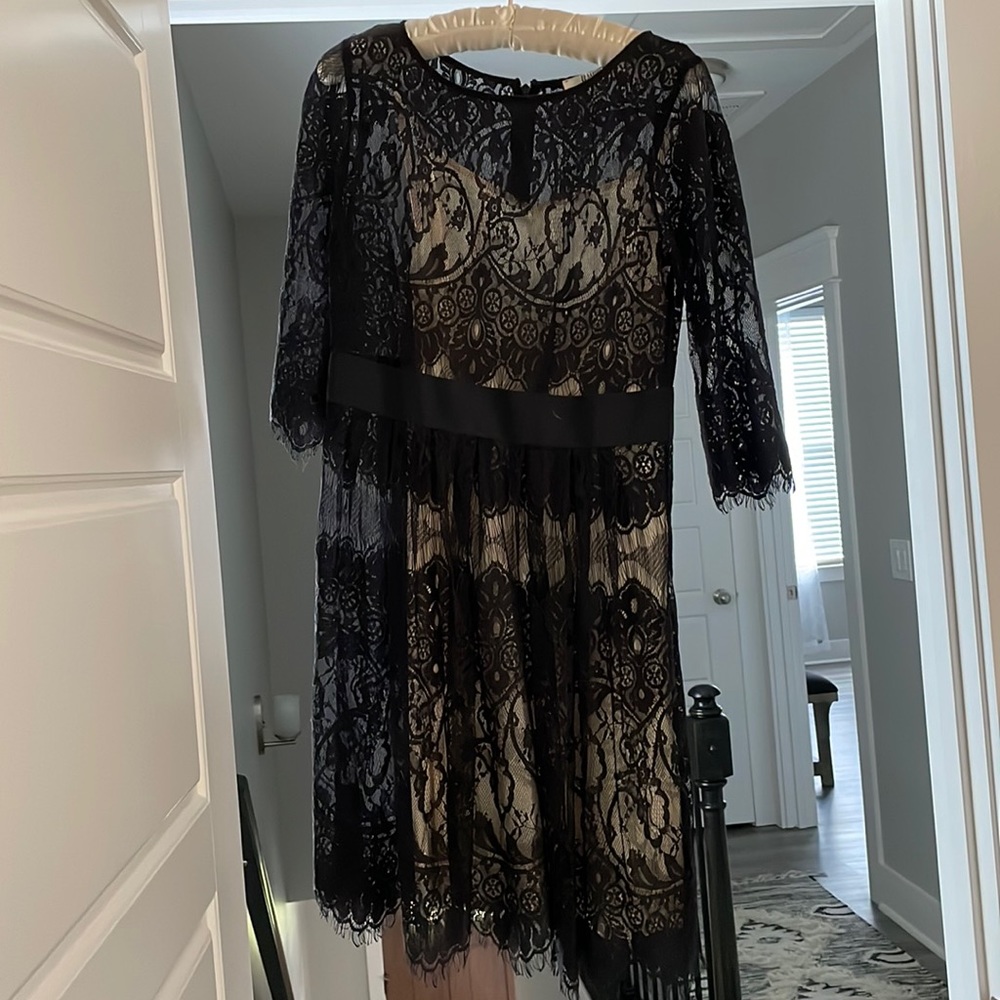 BB Dakota black Dress with nude slip size 6